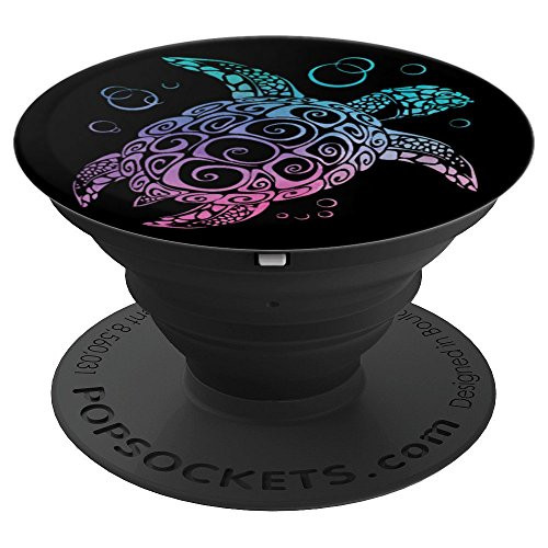 Colored Mandala Sea Turtle Lover Gift PopSockets Grip and Stand for Phones and Tablets