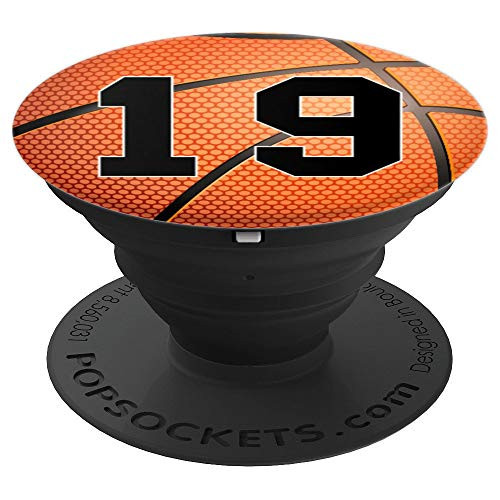 Basketball Number 19 Jersey Uniform Player Gift for Boys PopSockets Grip and Stand for Phones and Tablets