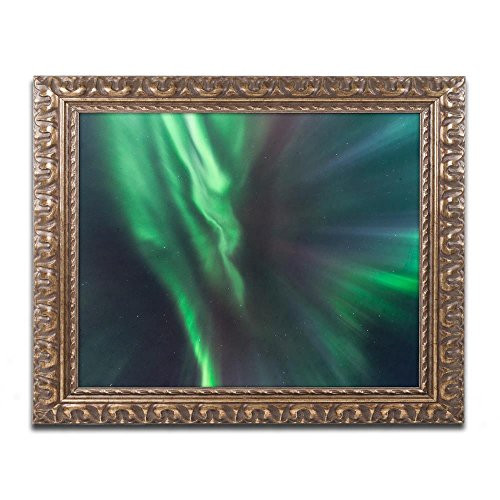 Trademark Fine Art Lights of Gods by Mathieu Rivrin, Gold Ornate Frame 11x14-Inch
