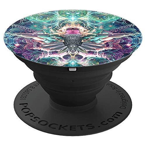 Psychedelic Yoga Hummingbird Art, Visionary Art, Fractal Art PopSockets Grip and Stand for Phones and Tablets