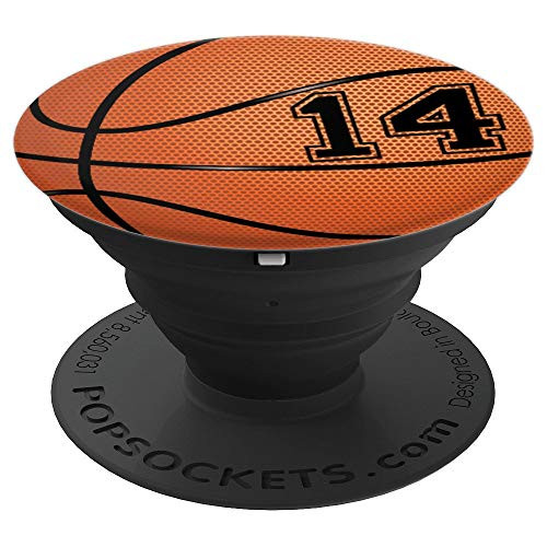 Basketball Jersey Number #14 Fourteen No 14 Game Ball PopSockets Grip and Stand for Phones and Tablets Basketball Jersey Number #14 Fourteen No 14 Game Ball PopSockets Grip and Stand for Phones and Tablets