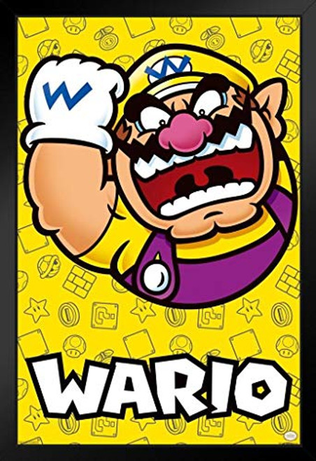 Pyramid America Super Mario Bros Wario Nintendo Black Wood Framed Art Poster 14x20 Pyramid America Super Mario Bros Wario Nintendo Black Wood Framed Art Poster 14x20