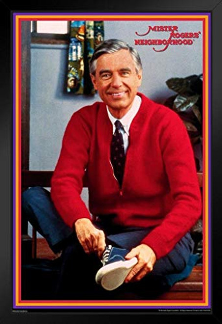 Pyramid America Mister Rogers Neighborhood Tying Shoes Black Wood Framed Art Poster 14x20 Pyramid America Mister Rogers Neighborhood Tying Shoes Black Wood Framed Art Poster 14x20