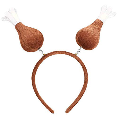 Thanksgiving Brown Plush Turkey Drumstick Head Bopper | Party Accessory, 15 Ct.