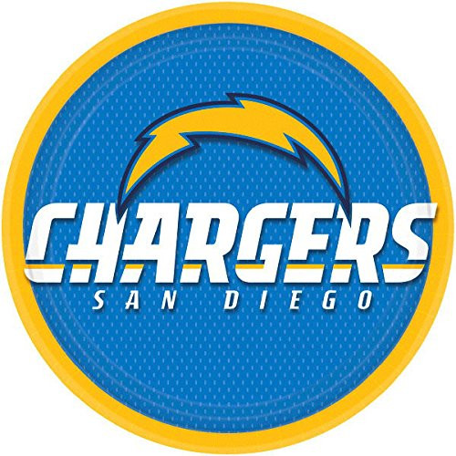 Amscan "Los Angeles Chargers Collection" 9" Round, Party Plates, 48 Ct.