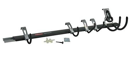 Rubbermaid FastTrack Garage Storage System All-in-One Rail & Hook Kit, 6-Piece, 1784418,Black