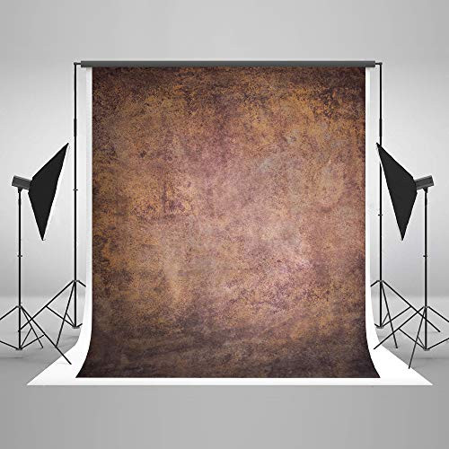 5ft(W) x7ft(H) Brown Texture Portrait Photography Backdrop Microfiber Absract Photo Studio Background for Photographers Head Shots Old Master Photo Props