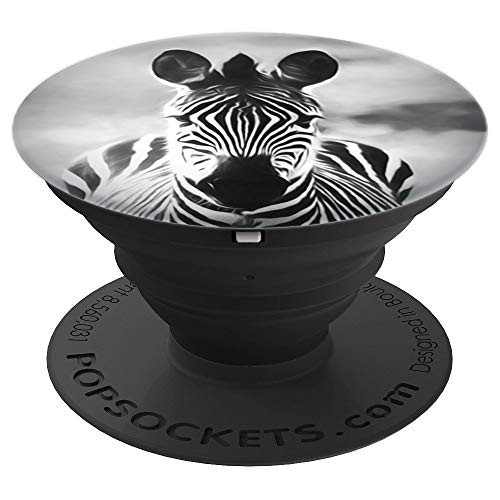 Black & White Zebra Art Design For Animal Lovers PopSockets Grip and Stand for Phones and Tablets