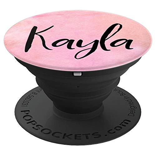 Kayla name Black on Pink - Kayla PopSockets Grip and Stand for Phones and Tablets