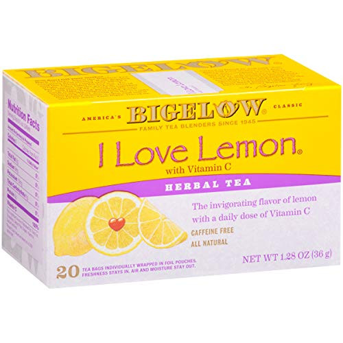 Bigelow I Love Lemon Herbal Tea Bags, 20 Count Box (Pack of 6) Caffeine Free Herbal Tea, 120 Tea Bags Total Bigelow I Love Lemon Herbal Tea Bags, 20 Count Box (Pack of 6) Caffeine Free Herbal Tea, 120 Tea Bags Total
