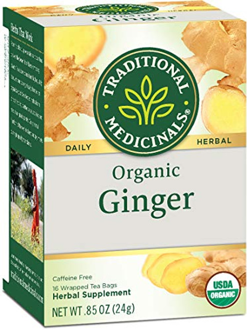 Traditional Medicinals Organic Ginger Herbal Leaf Tea, 16 Tea Bags (Pack of 6) Traditional Medicinals Organic Ginger Herbal Leaf Tea, 16 Tea Bags (Pack of 6)
