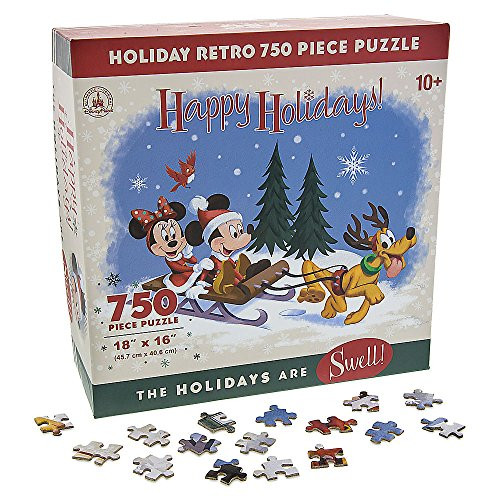 Disney Santa Mickey Mouse & Friends Happy Holidays Retro Jigsaw Puzzle