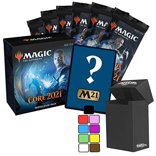 Totem World Core Set 2021 Magic The Gathering Prerelease Pack Kit with a Premium Deck Box 6 Booster Packs 1 Foil Promo MTG Draft Bundle Set