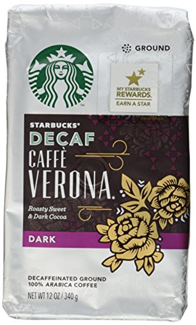 Starbucks Decaf Caffe Verona Coffee (Bold), Ground, 12-Ounce Bags (Pack of 2) Starbucks Decaf Caffe Verona Coffee (Bold), Ground, 12-Ounce Bags (Pack of 2)