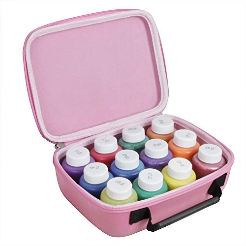 Hermitshell Travel Case for Crayola 12 Count Washable Kids Paint (Only Case) (Pink)