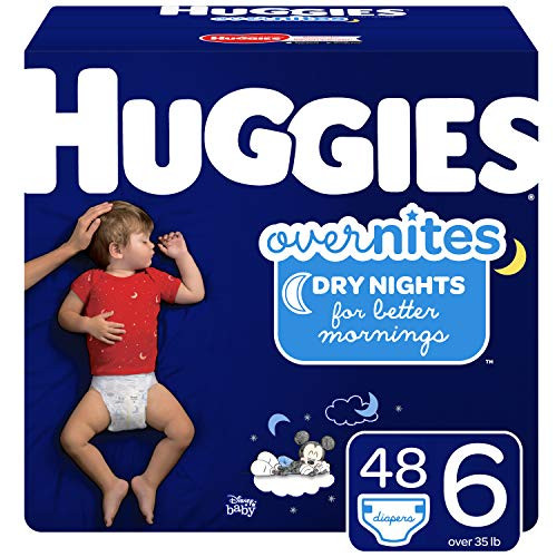 Huggies Overnites Nighttime Diapers, Size 6, 48 Ct (Packaging May Vary)
