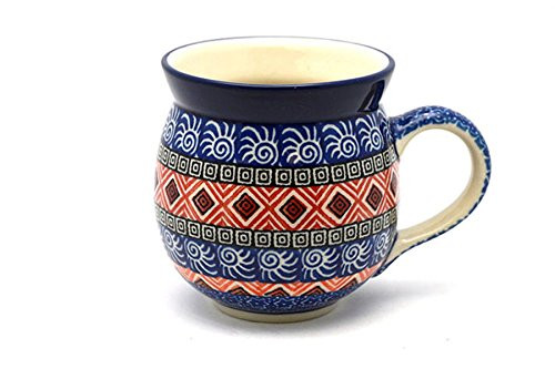 Polish Pottery Mug - 11 oz. Bubble - Aztec Sun