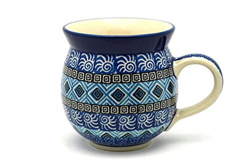 Polish Pottery Mug - 11 oz. Bubble - Aztec Sky