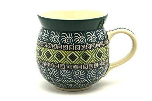 Polish Pottery Mug - 11 oz. Bubble - Aztec Forest