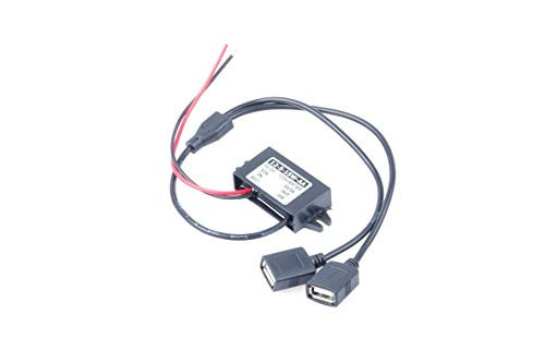 KNACRO DC-DC 12V to 5V 3A 15W Step-Down Power Supply Module Car Power Converter Module Dual USB Female Socket (Dual USB Female)