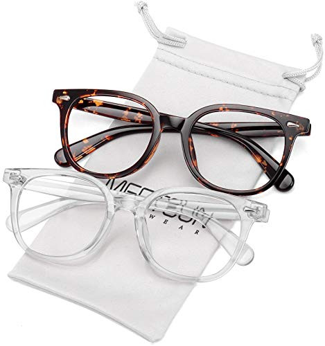 MEETSUN Large Blue Light Blocking Glasses for Women Men Nerd Frame,Anti Eye Strain Computer Glasses for Reading/Gaming