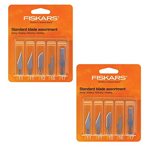 Fiskars 164190-1001 Standard Assortment Blades(2 Number.11,1 Number.10, 1 Number.16, 1 Number.17), 5/Pack, 2 Pack