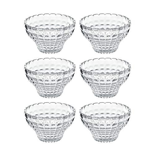 Guzzini Tiffany Collection Small Serving Bowl/Cup, Set of 6, 10-Fluid Ounces, Made in Italy, Clear