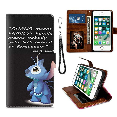 Wallet Case for Disney Samsung Galaxy Note 9 (2018) 6.4 Version Ohana Lilo and Stitch with Magnetic