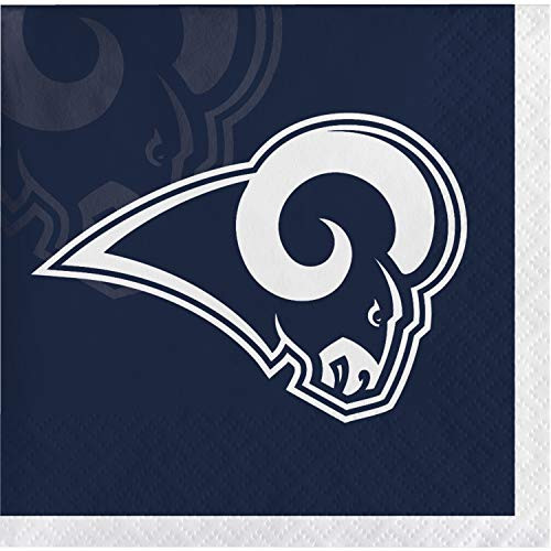Creative Converting Los Angeles Rams Beverage Napkins, 5", Blue