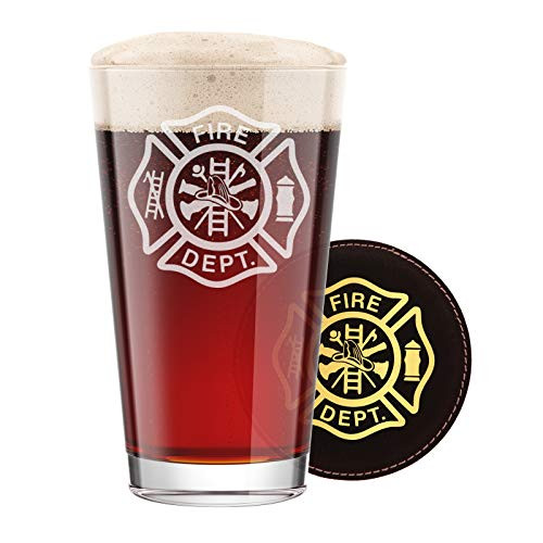 Bad Bananas Firefighter Gifts For Men - Good Day, Bad Day, Don't Even Ask 16 oz Engraved Pint Beer Glass with Coaster - Gift for Firefighter