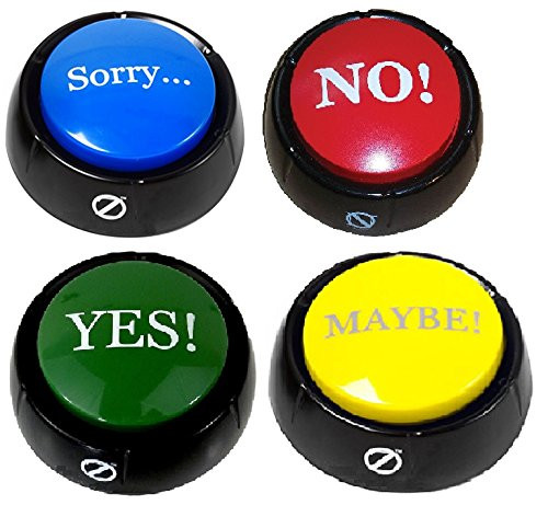 Set of 4 Talking Buttons - No, Yes, Sorry & Maybe - Novelty Desk Zany Toys Set of 4 Talking Buttons - No, Yes, Sorry & Maybe - Novelty Desk Zany Toys