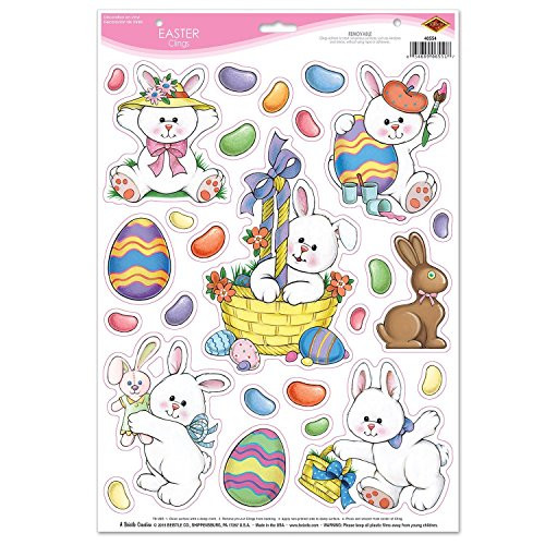 Beistle Easter Clings, 12 x 17, Multicolor (3-Pack)