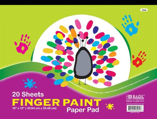 BAZIC 20 Ct. 16" X 12" Finger Paint Paper Pad (Case of 48)