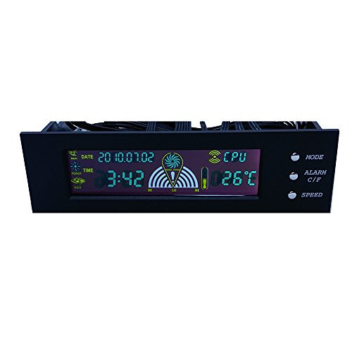 5.25 inch Bay Front Panel Digital LCD Display 3 Fans Speed Temperature Sensor Controller
