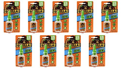 Gorilla Super Glue Gel, 15 Gram, Clear, (Pack of 9) Gorilla Super Glue Gel, 15 Gram, Clear, (Pack of 9)
