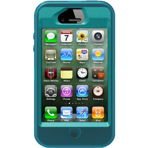 OtterBox Defender Series Case and Holster for iPhone 4/4S  - Retail Packaging - Teal/Blue (Discontinued by Manufacturer)