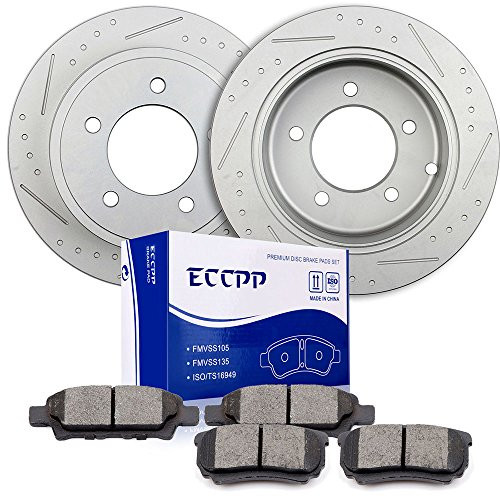 ECCPP 2pcs Rear Discs Brake Rotors and 4pcs Ceramic Disc Brake Pads Fit for Chrysler 200 Sebring, 08-14 Dodge Avenger, 07-12 Dodge Caliber, 07-2017 Jeep Compass Patriot, 2008-2016 Mitsubishi Lancer ECCPP 2pcs Rear Discs Brake Rotors and 4pcs Ceramic Disc Brake Pads Fit for Chrysler 200 Sebring, 08-14 Dodge Avenger, 07-12 Dodge Caliber, 07-2017 Jeep Compass Patriot, 2008-2016 Mitsubishi Lancer