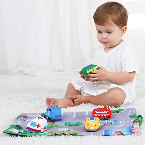 AIPINQI Play Rug, Kids Carpet Playmat Kids Rugs for Playroom Play Mat Cars with Non-Slip Backing City Life Play Carpet Educational Playmat with 5 Cars, Traffic Signs, Maps Around Town (20 x 14.5 in) AIPINQI Play Rug, Kids Carpet Playmat Kids Rugs for Playroom Play Mat Cars with Non-Slip Backing City Life Play Carpet Educational Playmat with 5 Cars, Traffic Signs, Maps Around Town (20 x 14.5 in)