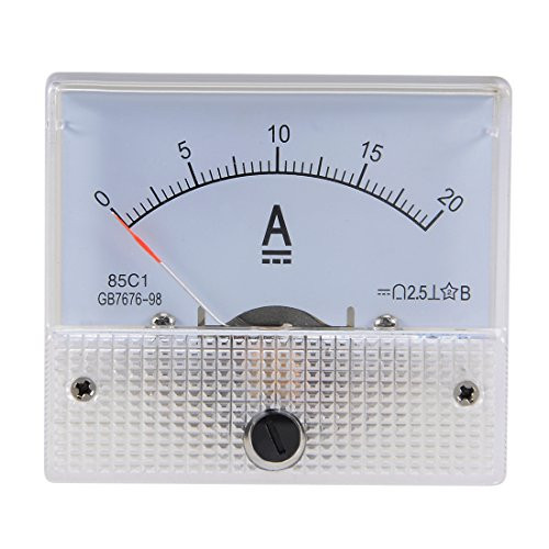 uxcell Analog Current Panel Meter DC 20A Ammeter with Pulse for Circuit Testing Ampere Tester Gauge 1 PCS