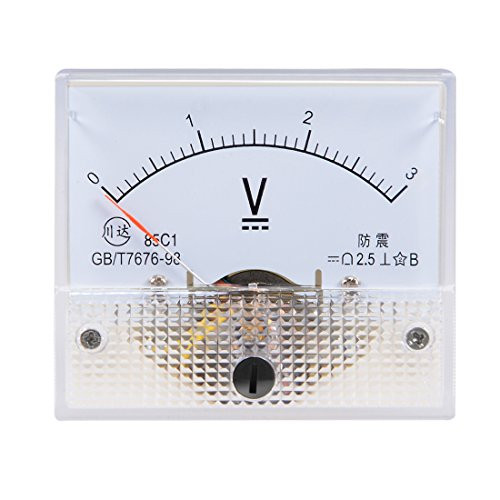 uxcell DC 0-3V Analog Panel Voltage Gauge Volt Meter 85C1 2.5% Error Margin