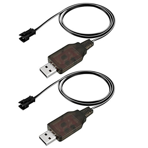 uxcell 2pcs SM-2P Positive USB Charging Cable For RC Car 4.8 V 250mA Ni-MH Ni-CD Battery