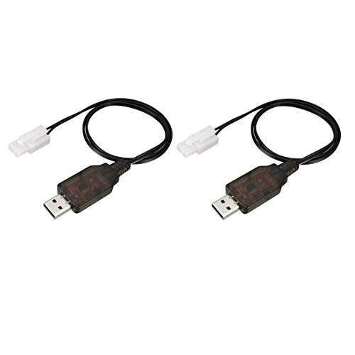 uxcell 2pcs L6.2-2P USB Power Charging Cable for RC Car 7.2 V 250mA Ni-MH Ni-CD Battery