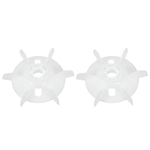 uxcell Motor Fan Blade 155mmx24mm Round Shape Bore White Engineering Plastic with 6 Vanes 2pcs