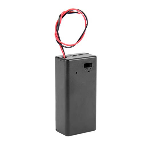 uxcell 9V Battery Case Storage Box 1 x 9V 2-Wire Lead ON/OFF Switch with Cover