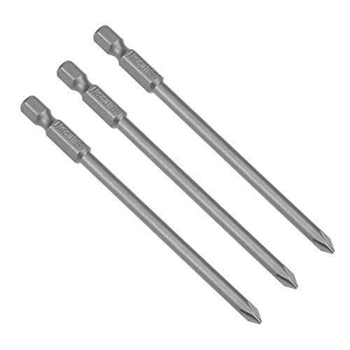uxcell 3 Pcs 4.5mm PH1 Magnetic Phillips Screwdriver Bits, 1/4 Inch Hex Shank 3.94-inch Length S2 Power Tool