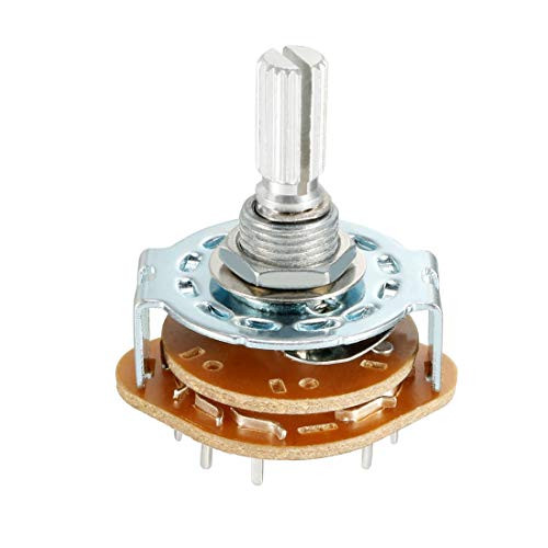 uxcell 6mm 2P5T 2 Pole 5 Position Selectable Single Deck Band Selector Rotary Switch
