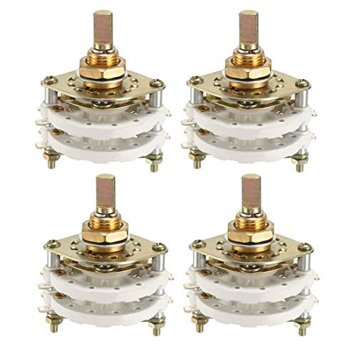 uxcell 2P6T 2 Pole 6 Throw 2-Deck Band Channel Rotary Switch Selector 4PCS