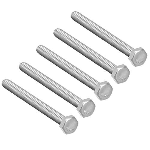 uxcell M6 Hex Bolt M6-1 x 70mm UNC Hex Head Screw Bolts A2-70(304) Stainless Steel Fully Threaded Hex Tap Bolts 5pcs