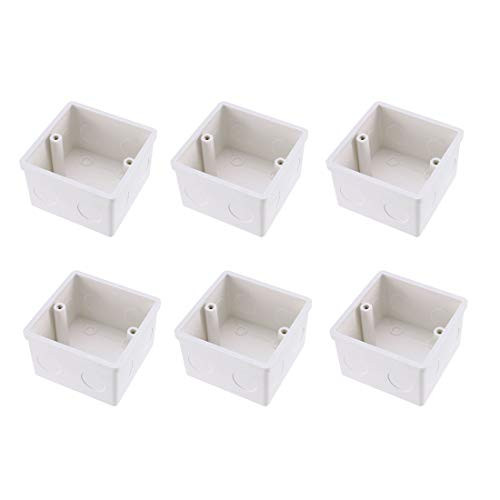 uxcell 86x86x49mm Wall Switch Box Deep Case Recessed Mount 86 Type Single Gang White 6pcs
