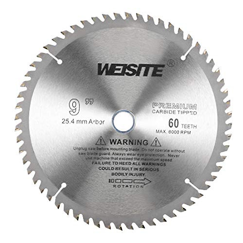 uxcell 9 inches Circular Saw Blade, 60T 3/4 inches Arbor, Wood TCT Carbide Tipped Slitting Saw